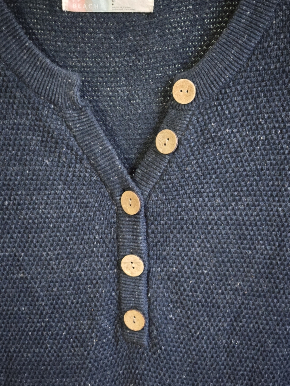 Free People Hailee Midi Sweater Dress  Navy Heather S FP Beach - Picture 5 of 10